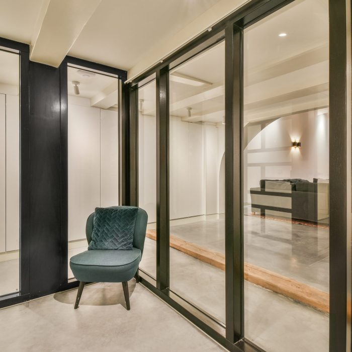 Designed in a minimalistic style room interior